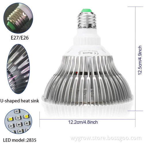 100W Grow Light Bulb 128LED Plant Light